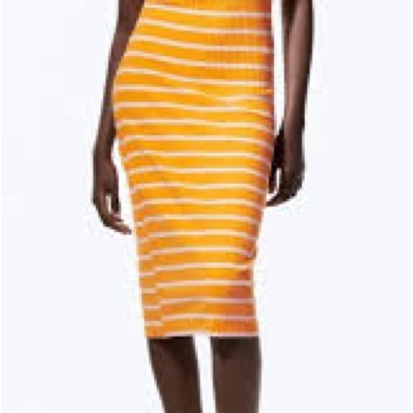 Zara Striped Ribbed Ruffle Dress size L - Picture 4 of 7